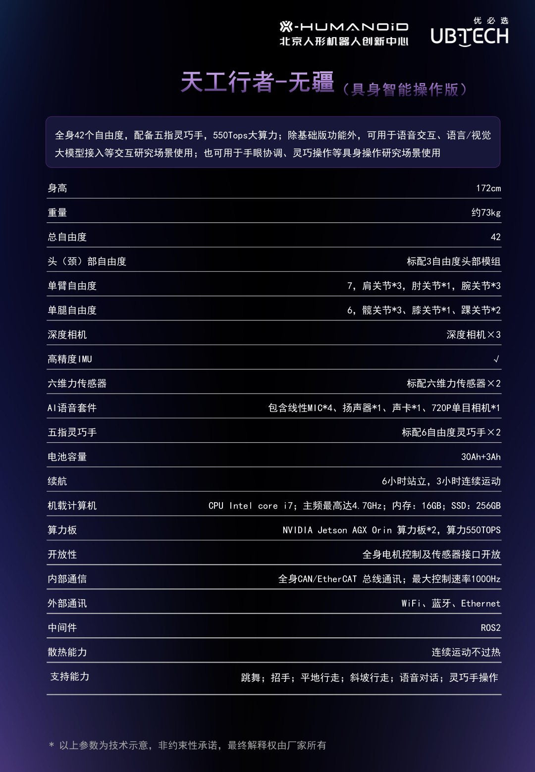 优必选智能机器人---天工行者