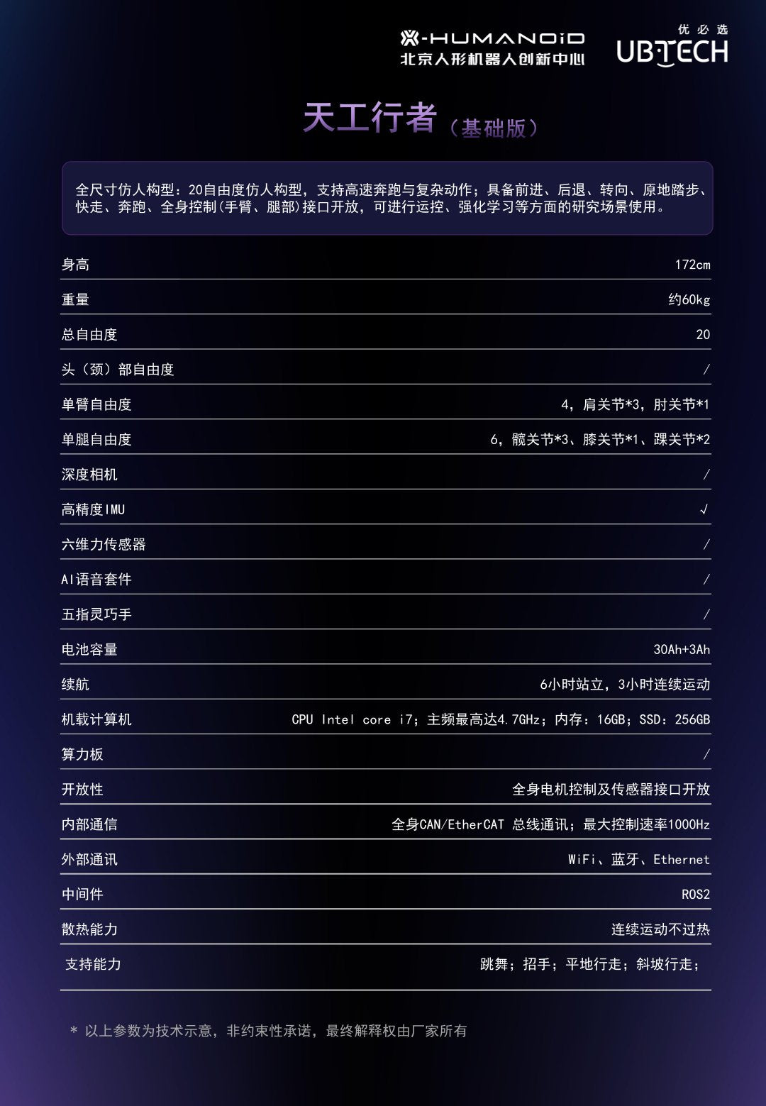 优必选智能机器人---天工行者