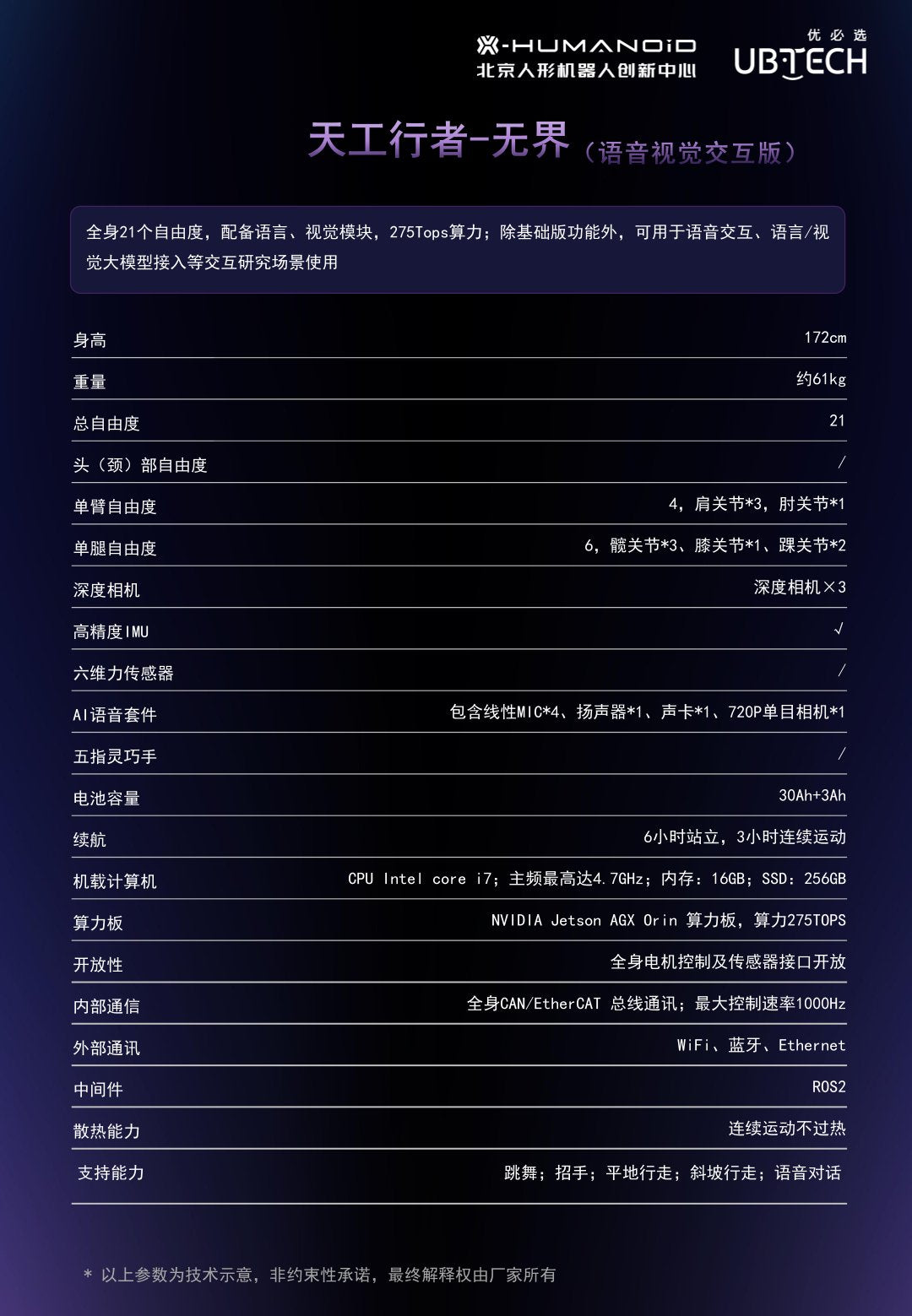 优必选智能机器人---天工行者